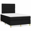 Image de vidaXL Sommier à lattes de lit matelas et LED noir 120x190 cm tissu
