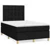 Image de vidaXL Sommier à lattes de lit matelas et LED noir 120x190 cm tissu
