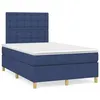 Image de vidaXL Sommier à lattes de lit matelas et LED bleu 120x190 cm tissu