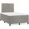Image de vidaXL Sommier à lattes de lit avec matelas LED gris clair 120x190 cm