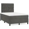 Image de vidaXL Sommier à lattes de lit avec matelas LED gris foncé 120x190 cm
