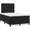 Image de vidaXL Sommier à lattes de lit et matelas LED noir 120x190 cm velours