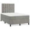 Image de vidaXL Sommier Ã  lattes de lit avec matelas LED gris clair 120x190 cm