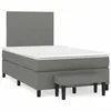 Image de vidaXL Sommier à lattes de lit avec matelas gris foncé 120x190cm tissu