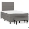 Image de vidaXL Sommier à lattes de lit avec matelas gris foncé 120x190cm tissu
