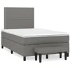 Image de vidaXL Sommier Ã  lattes de lit avec matelas gris foncÃ© 120x190cm tissu