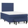 Image de vidaXL Sommier à lattes de lit avec matelas bleu 120x190 cm tissu