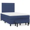 Image de vidaXL Sommier à lattes de lit avec matelas bleu 120x190 cm tissu