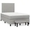 Image de vidaXL Sommier à lattes de lit et matelas gris clair 120x190 cm tissu