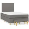 Image de vidaXL Sommier à lattes de lit avec matelas gris foncé 120x190cm tissu