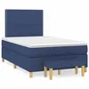 Image de vidaXL Sommier à lattes de lit avec matelas bleu 120x190 cm tissu