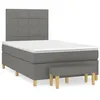 Image de vidaXL Sommier à lattes de lit avec matelas gris foncé 120x190cm tissu