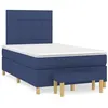 Image de vidaXL Sommier à lattes de lit avec matelas bleu 120x190 cm tissu