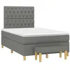 Image de vidaXL Sommier à lattes de lit avec matelas gris foncé 120x190cm tissu