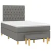 Image de vidaXL Sommier Ã  lattes de lit avec matelas gris foncÃ© 120x190cm tissu