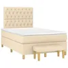 Image de vidaXL Sommier Ã  lattes de lit avec matelas crÃ¨me 120x190 cm tissu