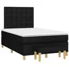 Image de vidaXL Sommier à lattes de lit avec matelas noir 120x190 cm tissu