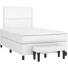 Image de vidaXL Sommier à lattes de lit avec matelas blanc 120x190cm similicuir