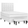 Image de vidaXL Sommier à lattes de lit avec matelas blanc 120x190cm similicuir