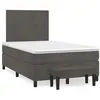 Image de vidaXL Sommier à lattes de lit et matelas gris foncé 120x190cm velours