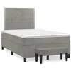 Image de vidaXL Sommier Ã  lattes de lit et matelas gris clair 120x190cm velours