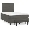 Image de vidaXL Sommier à lattes de lit et matelas gris foncé 120x190cm velours