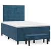 Image de vidaXL Sommier Ã  lattes de lit et matelas bleu foncÃ© 120x190cm velours