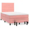 Image de vidaXL Sommier à lattes de lit avec matelas rose 120x190 cm velours
