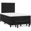 Image de vidaXL Sommier à lattes de lit avec matelas noir 120x190 cm velours