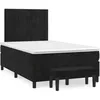 Image de vidaXL Sommier Ã  lattes de lit avec matelas noir 120x190 cm velours