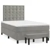 Image de vidaXL Sommier à lattes de lit et matelas gris clair 120x190cm velours