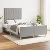 Image de vidaXL Cadre de lit avec tête de lit gris clair 120x190 cm tissu