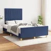 Image de vidaXL Cadre de lit avec tête de lit bleu 120x190 cm tissu