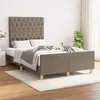 Image de vidaXL Cadre de lit avec tête de lit taupe 120x190 cm tissu