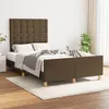 Image de vidaXL Cadre de lit avec tête de lit marron foncé 120x190 cm tissu