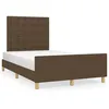 Image de vidaXL Cadre de lit avec tÃªte de lit marron foncÃ© 120x190 cm tissu