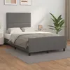 Image de vidaXL Cadre de lit avec tête de lit gris 120x190 cm similicuir