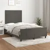 Image de vidaXL Cadre de lit avec tête de lit gris foncé 120x190 cm velours