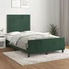 Image de vidaXL Cadre de lit avec tête de lit vert foncé 120x190 cm velours