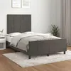 Image de vidaXL Cadre de lit avec tête de lit gris foncé 120x190 cm velours