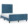 Image de vidaXL Cadre de lit avec tÃªte de lit bleu foncÃ© 120x190 cm velours