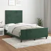 Image de vidaXL Cadre de lit avec tête de lit vert foncé 120x190 cm velours