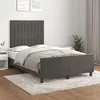 Image de vidaXL Cadre de lit avec tête de lit gris foncé 120x190 cm velours