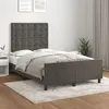 Image de vidaXL Cadre de lit avec tête de lit gris foncé 120x190 cm velours