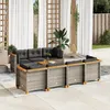 Image de vidaXL Vidaxl Salon De Jardin 8 Pcs Avec Coussins Gris Résine Tressée