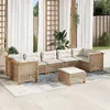 Image de Vidaxl Salon De Jardin Avec Coussins 8 Pcs Beige RÃ©sine TressÃ©e
