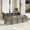 Image de Vidaxl Salon De Jardin 9 Pcs Avec Coussins Gris RÃ©sine TressÃ©e