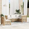 Image de Vidaxl Salon De Jardin Avec Coussins 5 Pcs Beige RÃ©sine TressÃ©e