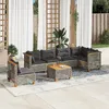 Image de vidaXL Vidaxl Salon De Jardin Avec Coussins 7 Pcs Gris Résine Tressée