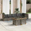Image de Vidaxl Salon De Jardin 8 Pcs Avec Coussins Gris RÃ©sine TressÃ©e